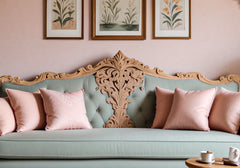 Aesthetic Design Solid Teak Wood Hand Crafted 3 Seater Single Sofa