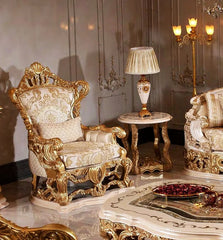 Luxury cream white color sofa chair