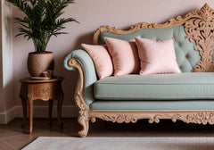 Aesthetic Design Solid Teak Wood Hand Crafted 3 Seater Single Sofa