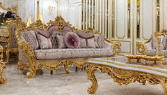 heavy and deep carving on 3 Seater Sofa