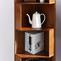 Modern Style Teakwood Corner Bookcase