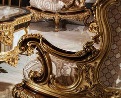 Deep wooden carving on chair