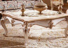 golden and white color mix center table