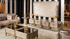 Luxury Glossy Hand Carving TV Unit