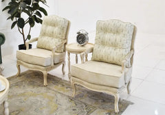 two white color arm chair