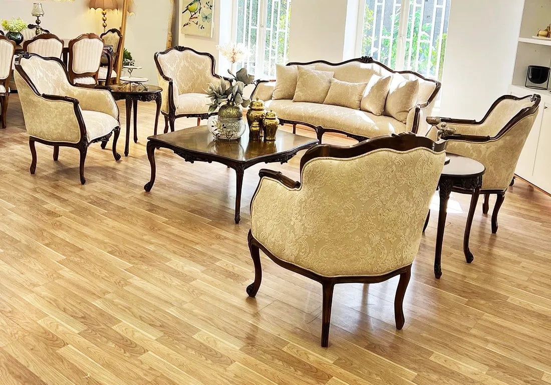 Black Color Wooden Sofa Set