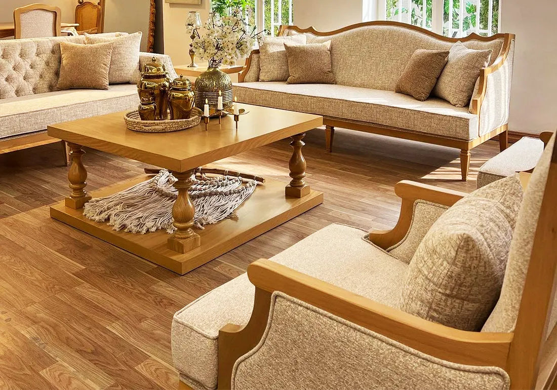 Golden Color Classic Sofa set