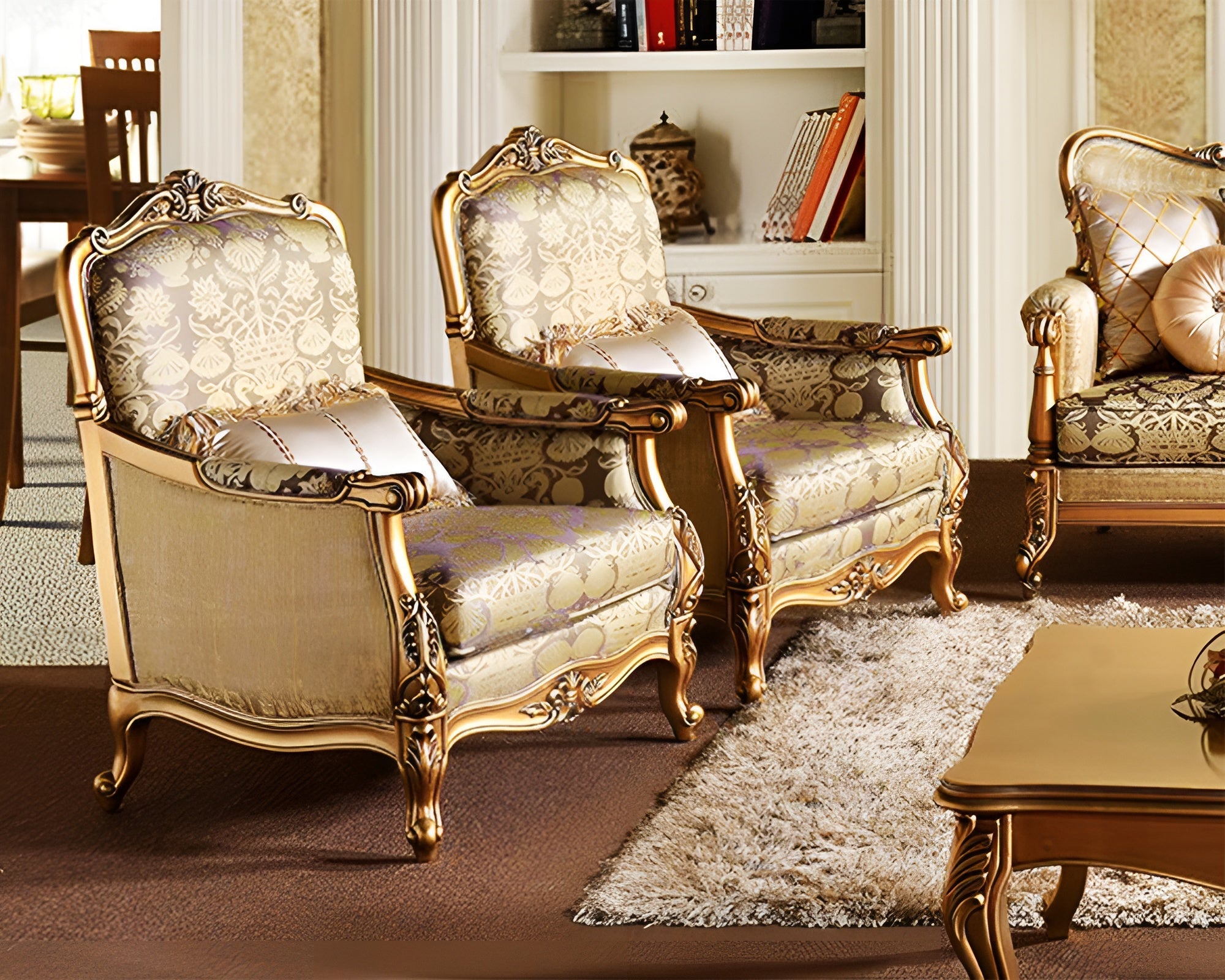 classical cream color sofa chairs