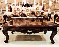 brown color wooden center table