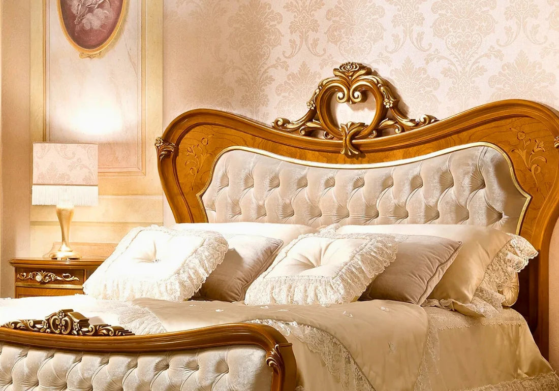 Hand Carving Teak Wood Bed