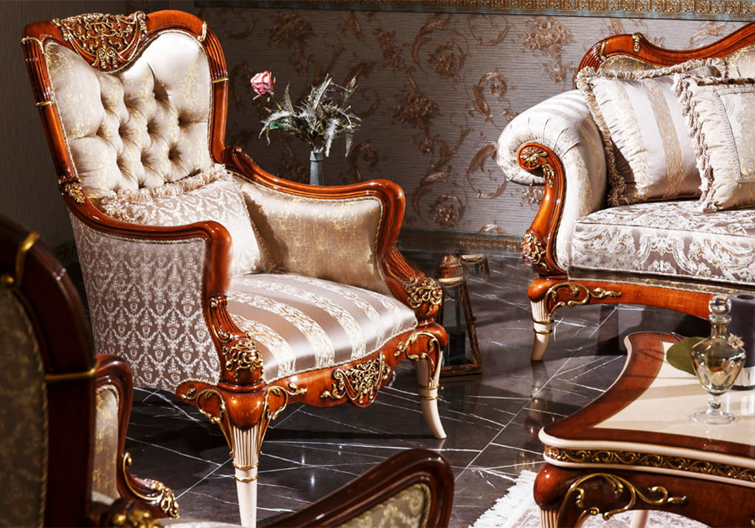 brown and luxury sofa set