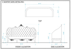 Royal Look Premium Wooden Black Sofa Set