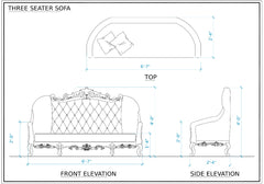 Classic Look Solid Wood Parga Sofa and Chair set