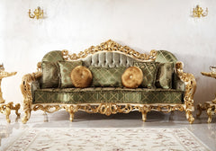 Golden color 3 seater sofa
