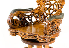 Royal Throne Exquisite Handcrafted Revolving Arm Chair