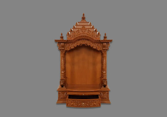 Naturally Hand Carved Wooden Temple For Home