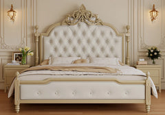 European Slim Design Wooden Hand Carved Premium Bed