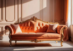 Regal Elegance Heavy Solid Teak Wood 3 Seater Sofa