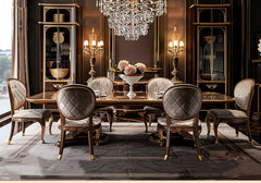 Opulent Royale Modern Touch Wooden Handcrafted Dining Table Set