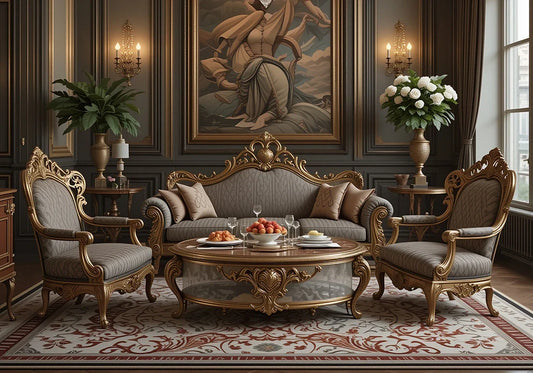 Antique Design Majestic Heirloom Wooden High-Carved Sofa Set