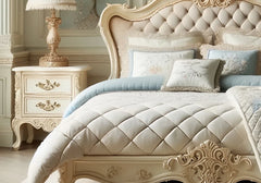 European Modern Design Wooden Hand Carved Luxury Bed