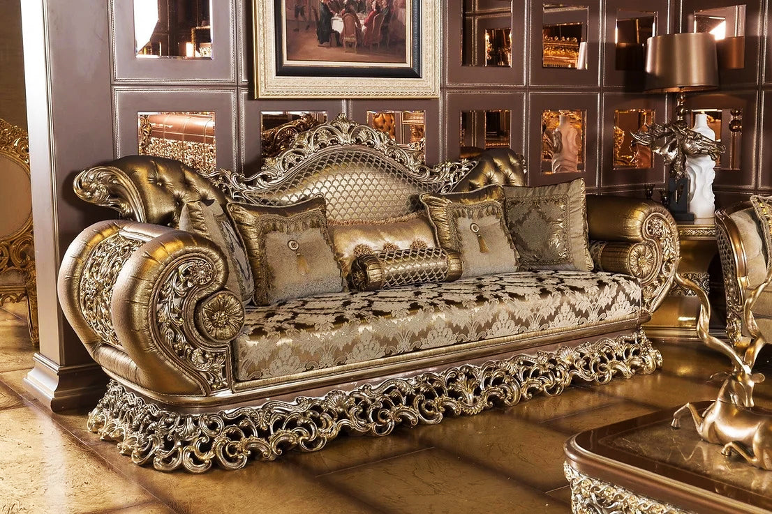 Pale Golden color 3 seater sofa