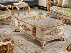 floral white color center table