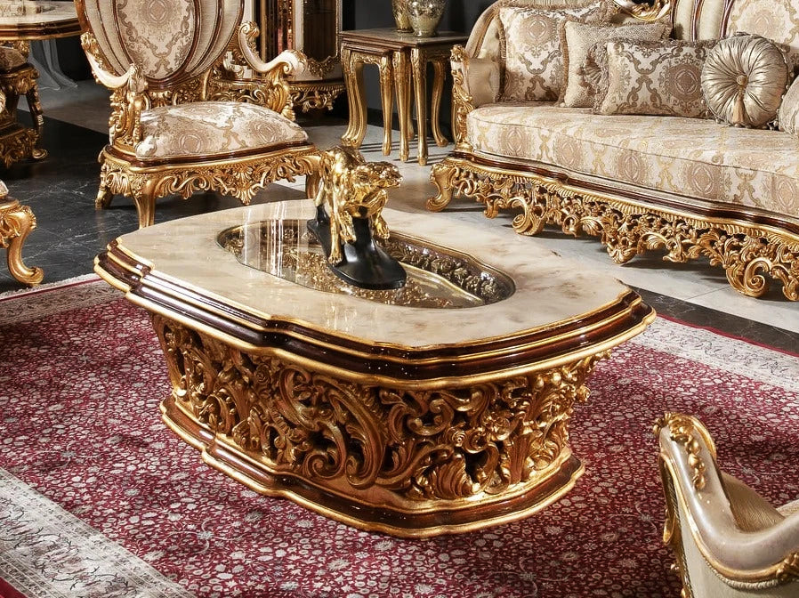 Deep carving handmade center table