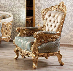 deep carving golden color sofa chair