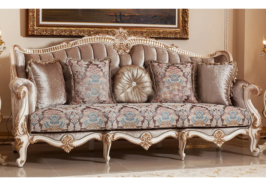 3 seater wooden carving sofa