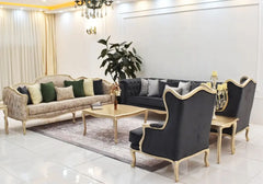 Black Color Sofa Set and Center Table