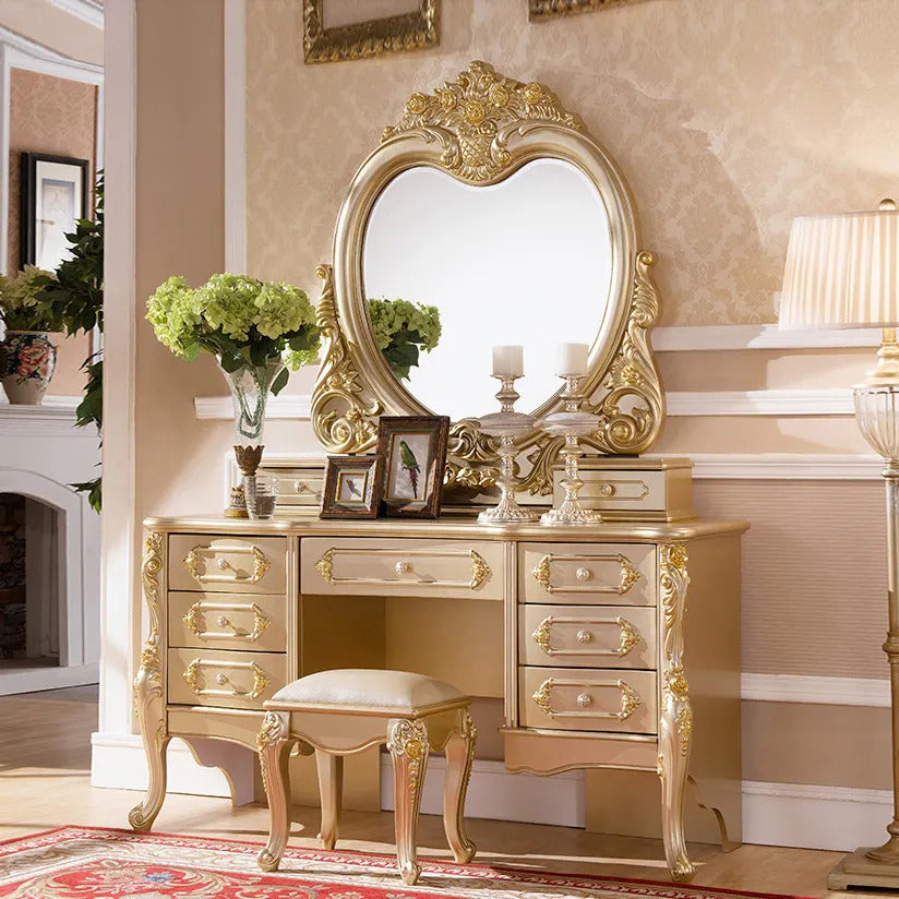 Luxury Modern European Style Carving Dressing Table