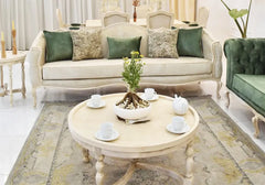 white color sofa and center table