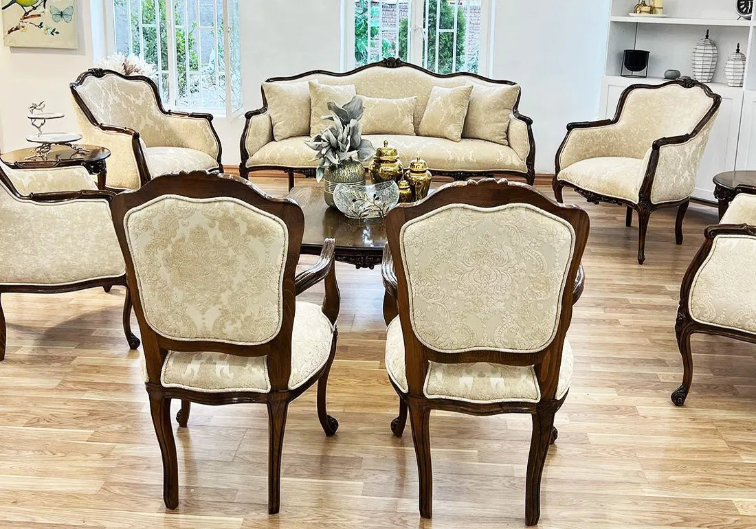 Light Carving Wooden Sofa Set