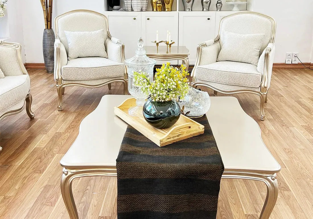 White Color  2 Arm Chair and one Center Table