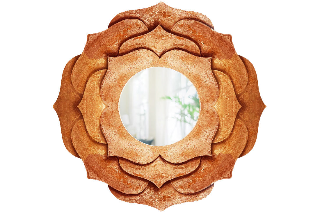 Eternal Elegance Hand Carved Wooden Mirror Frame