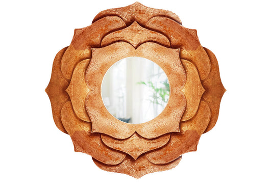 Eternal Elegance Hand Carved Wooden Mirror Frame