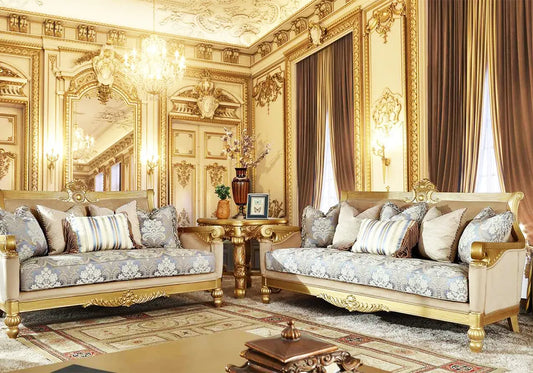Golden Royal Sofa Set and Table