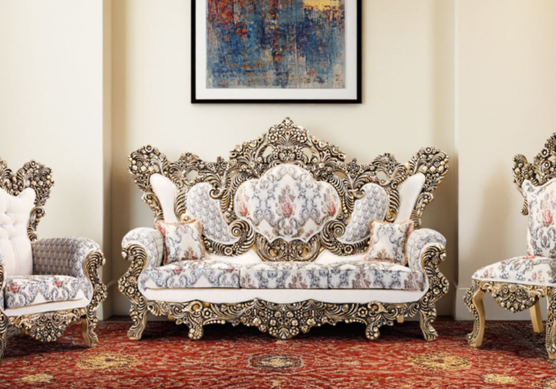 Luxury Elegance Heavy Wooden Handcrafted Carving Sofa Set