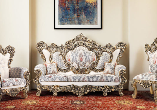 Luxury Elegance Heavy Wooden Handcrafted Carving Sofa Set