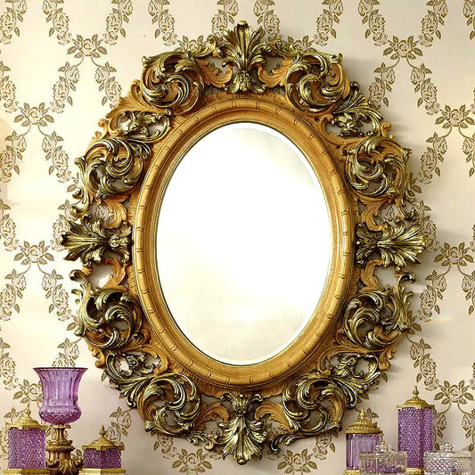 Luxury Baroque Style Carving Solid Teak Wood Dressing Table