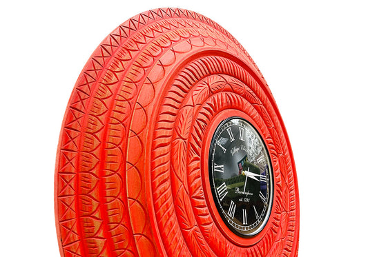 Antique Premium Wooden Round Wall Clock Handicraft