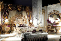 Luxury Classic Deep Carving Solid Teak Wood Dressing Table