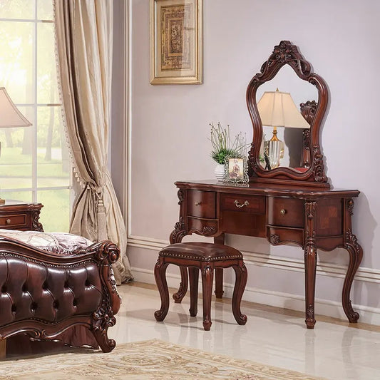 Luxury Antique European Style Carving Dressing Table