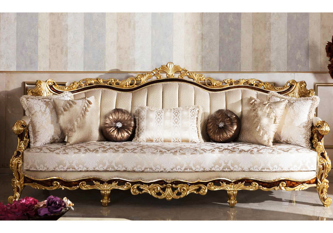 beautiful golden 3 seater sofa