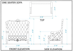 Classic Look Solid Wood Parga Sofa and Chair set