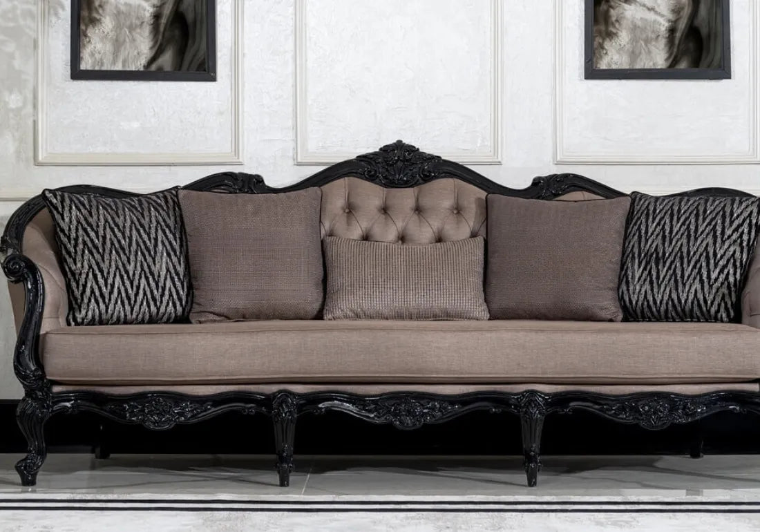 3 seater black color sofa
