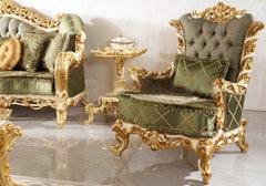 heavy handcrafed wooden arm chair