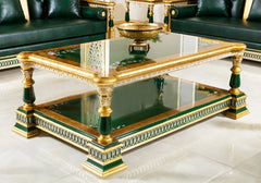 beautiful golden and green mix center table