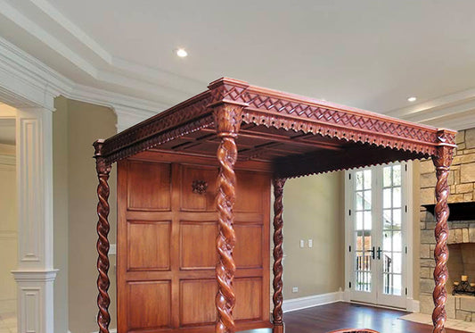 Elegant Designer Canopy Wooden Bed